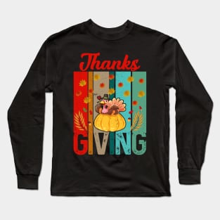 Thanksgiving Turkey,Funny Men Women Thanksgiving,Dabbing Turkey,Autumn Fall Long Sleeve T-Shirt